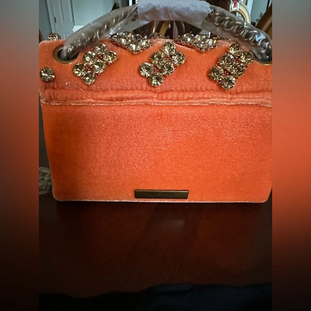 Kurt Geiger London Velvet Mini Kensington Orange Crossbody Bag NWT and Dust Bag